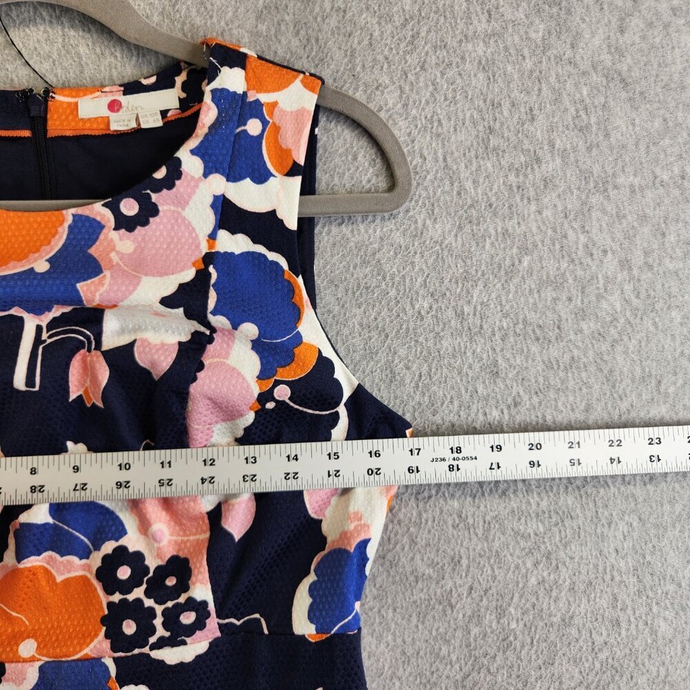 Boden Dress Womens 6 Blue Orange Floral Knee Modest Church Office Career - Picture 10 of 16
